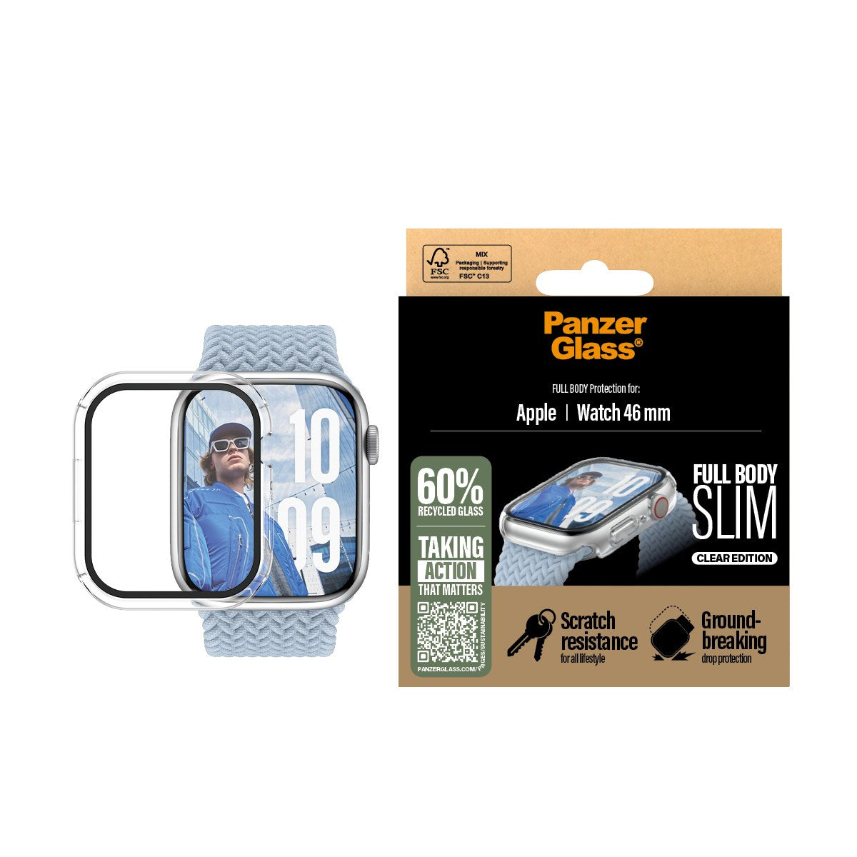 PanzerGlass® Case Squad Full Body Slim Transparent Apple Watch Series 11 | 10 | 46mm